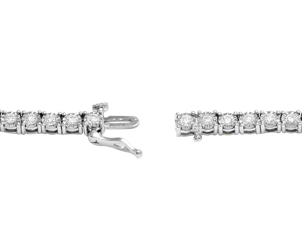 SINGLE ROW ILLUSION SET 7 POINTER DIAMOND NECKLACE - 4