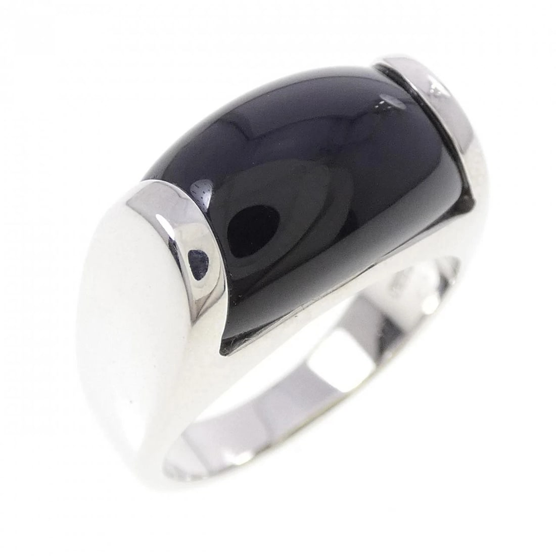 BVLGARI TRONCHETTO RING: Bvlgari Tronchetto Ring Brand: BVLGARI Type/Style: Bulgari Ring Material: 750 white gold, Main Stone/Creation Onyx Color: White Gold Size: US5 1/2 Accessories: None Accessories Notice: When