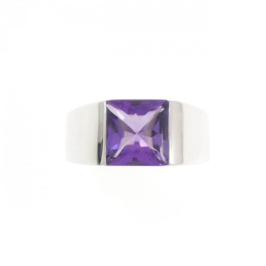 CARTIER TANK RING: Cartier Tank Ring Brand: CARTIER Type/Style: Cartier Ring Material: 750 white gold, Main Stone/Creation Amethyst Color: White Gold Size: US6 1/2 Accessories: None Accessories Notice: When purchasing