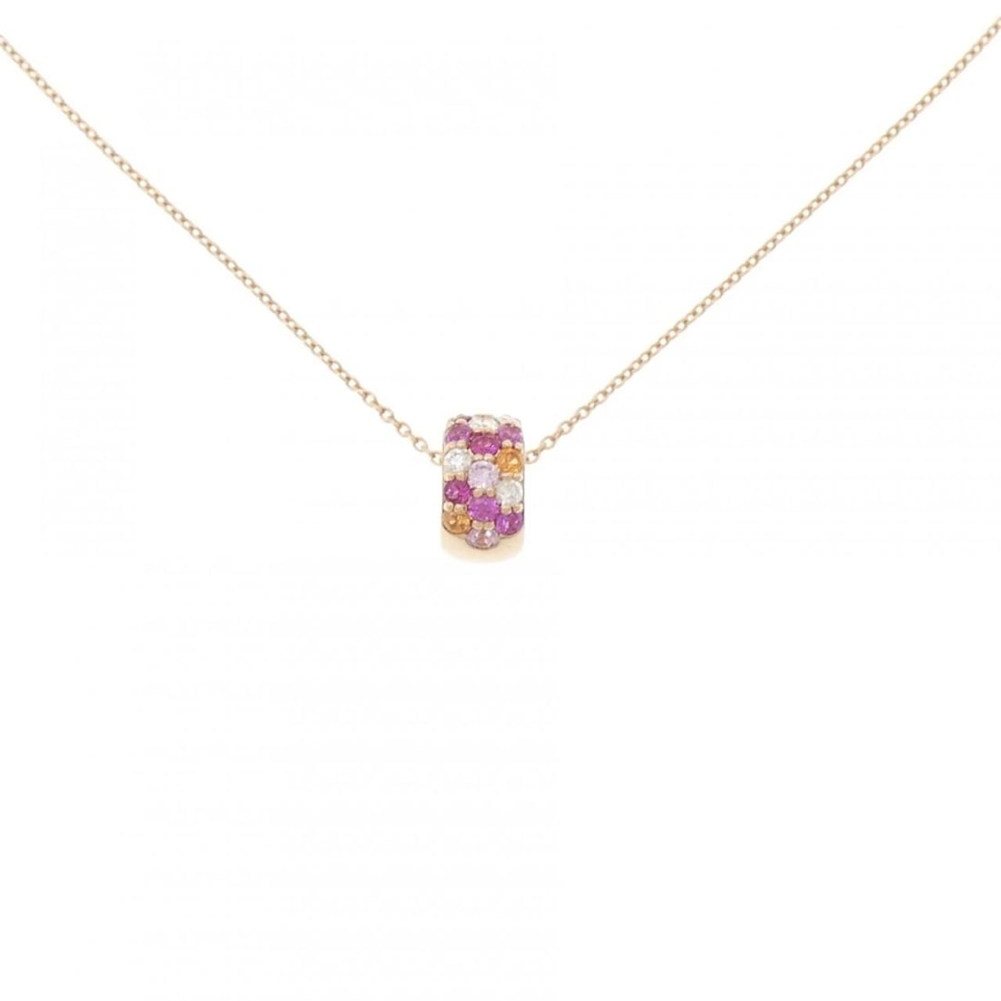 PONTE VECCHIO ROTONDO NECKLACE: Ponte Vecchio Rotondo Necklace Brand: Ponte Vecchio Type/Style: Ponte Vecchio Necklace Material: K18 Pink Gold, Main Stone/Creation Sapphire Secondary Stone Diamond / Ruby Color: Pink Gold Size: