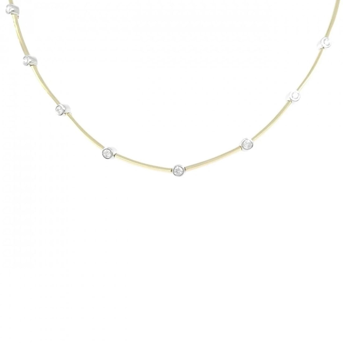 TIFFANY&CO. DIAMOND NECKLACE: TIFFANY&Co. Diamond Necklace Brand: TIFFANY&Co. Type/Style: TIFFANY&Co. Necklace Material: 750 Yellow Gold/Platinum 950, Main Stone/Creation Natural Color: YG,Silver Size: 38CM Actual Size Chain