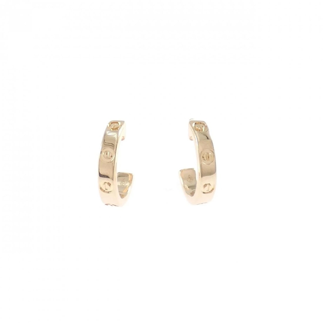 CARTIER MINI LOVE PIERCE: Cartier Mini Love Pierce Brand: CARTIER Type/Style: Cartier Pierce/Earring Material: 750 Pink Gold, Color: Pink Gold Size: Actual Size Approx. height x width: 12.3mm x 2.6mm Accessories: None