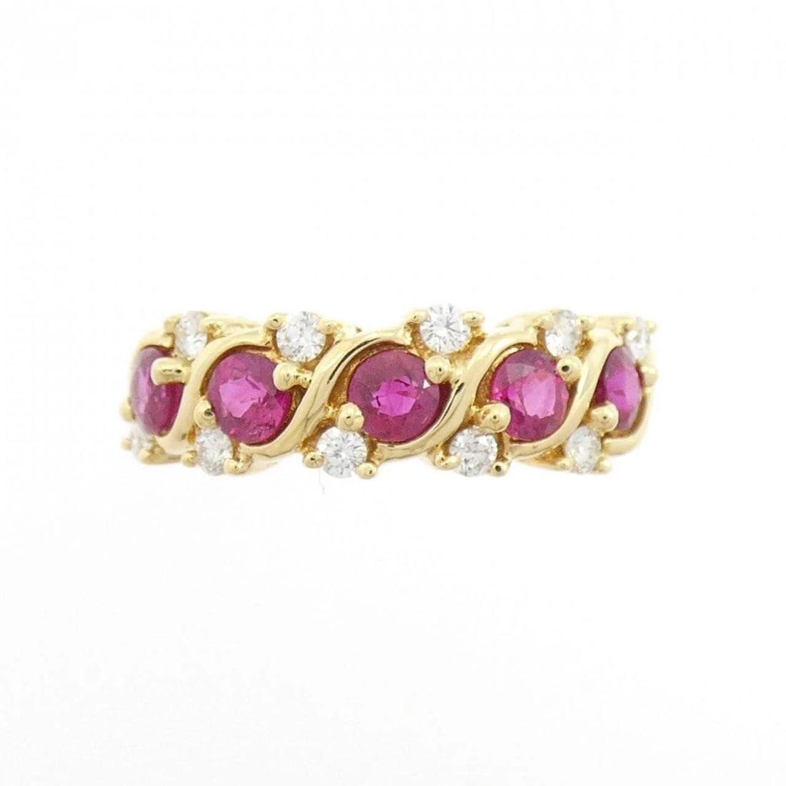 MIKIMOTO RUBY RING: Mikimoto Ruby Ring Brand: MIKIMOTO Type/Style: Mikimoto Ring Material: K18 yellow gold, Main Stone/Creation Ruby Secondary Stone Diamond Color: Yellow Gold Size: US6 1/4 Accessories: None Accessories
