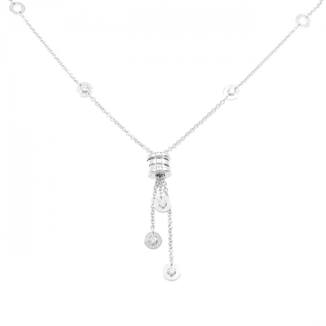 BVLGARI NECKLACE: Bvlgari Necklace Brand: BVLGARI Type/Style: Bulgari Necklace Material: 750 white gold, Main Stone/Creation Natural Color: White Gold Size: Actual Size Pendant length approx. x width approx.: