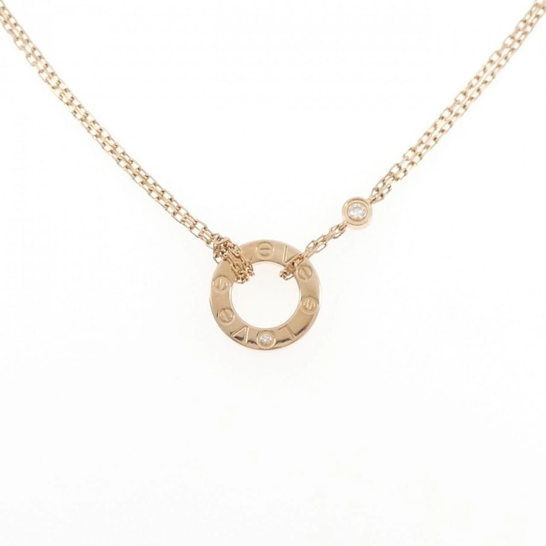 CARTIER LOVE NECKLACE: Cartier Love Necklace Brand: CARTIER Type/Style: Cartier Necklace Material: 750 Pink Gold, Main Stone/Creation Natural Color: Pink Gold Size: Actual Size Pendant length approx. x width approx.: 13.0mm