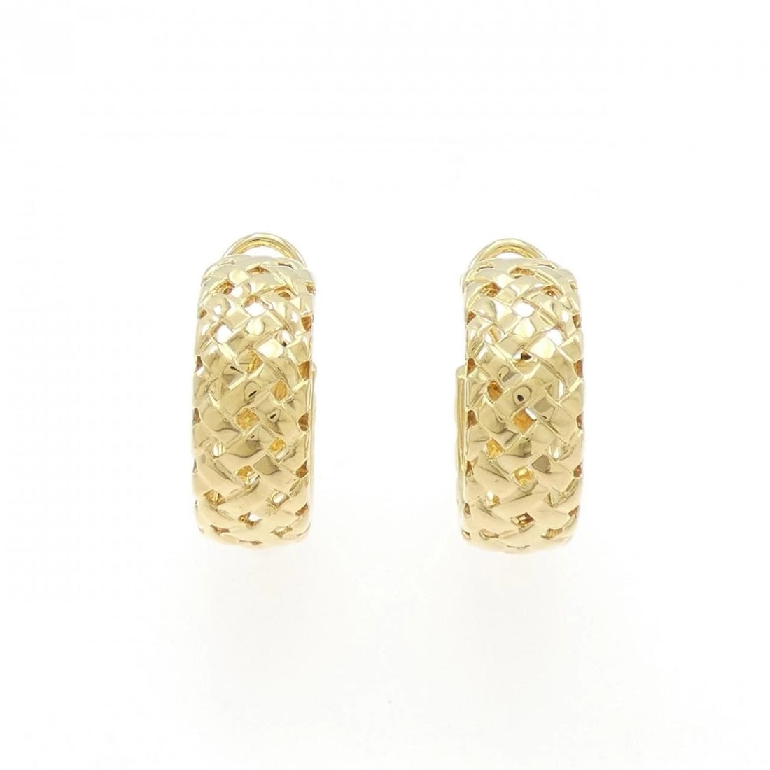 TIFFANY & CO. MINI VANNERY HOOP EARRINGS: TIFFANY & Co. Mini Vannery Hoop Earrings Brand: TIFFANY&Co. Type/Style: TIFFANY&Co. Pierce/Earring Material: 750 yellow gold, Color: Yellow gold Size: Actual Size Approx. height x width: 22.8mm x