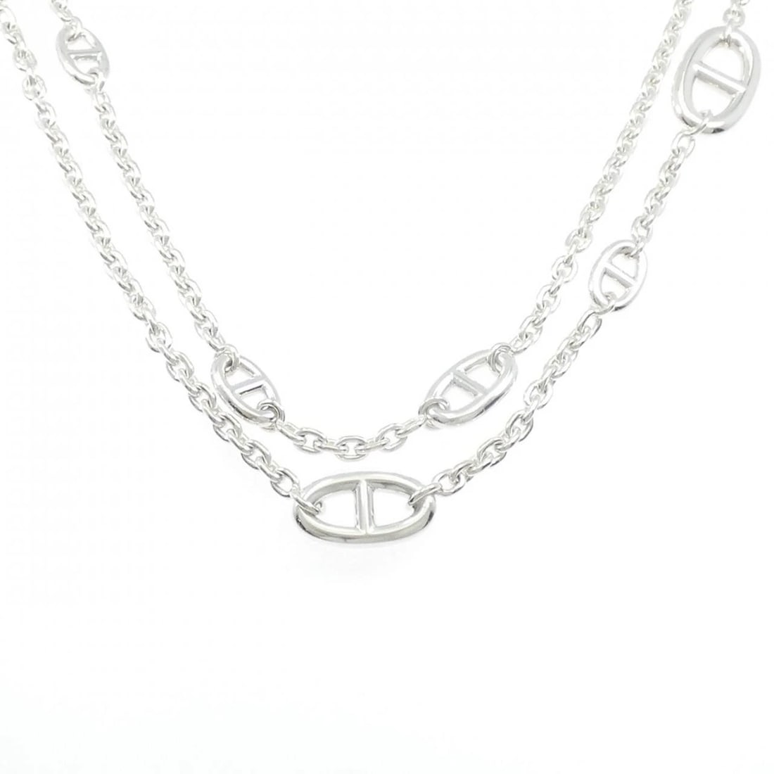 HERMES FARANDOLE NECKLACE: Hermes Farandole Necklace Brand: HERMES Type/Style: Hermes Necklace Material: 925Silver, Color: Silver Size: 117cm Actual Size Motif: 13.8mm Chain maximum width approx.: 3.9mm Accessories: None