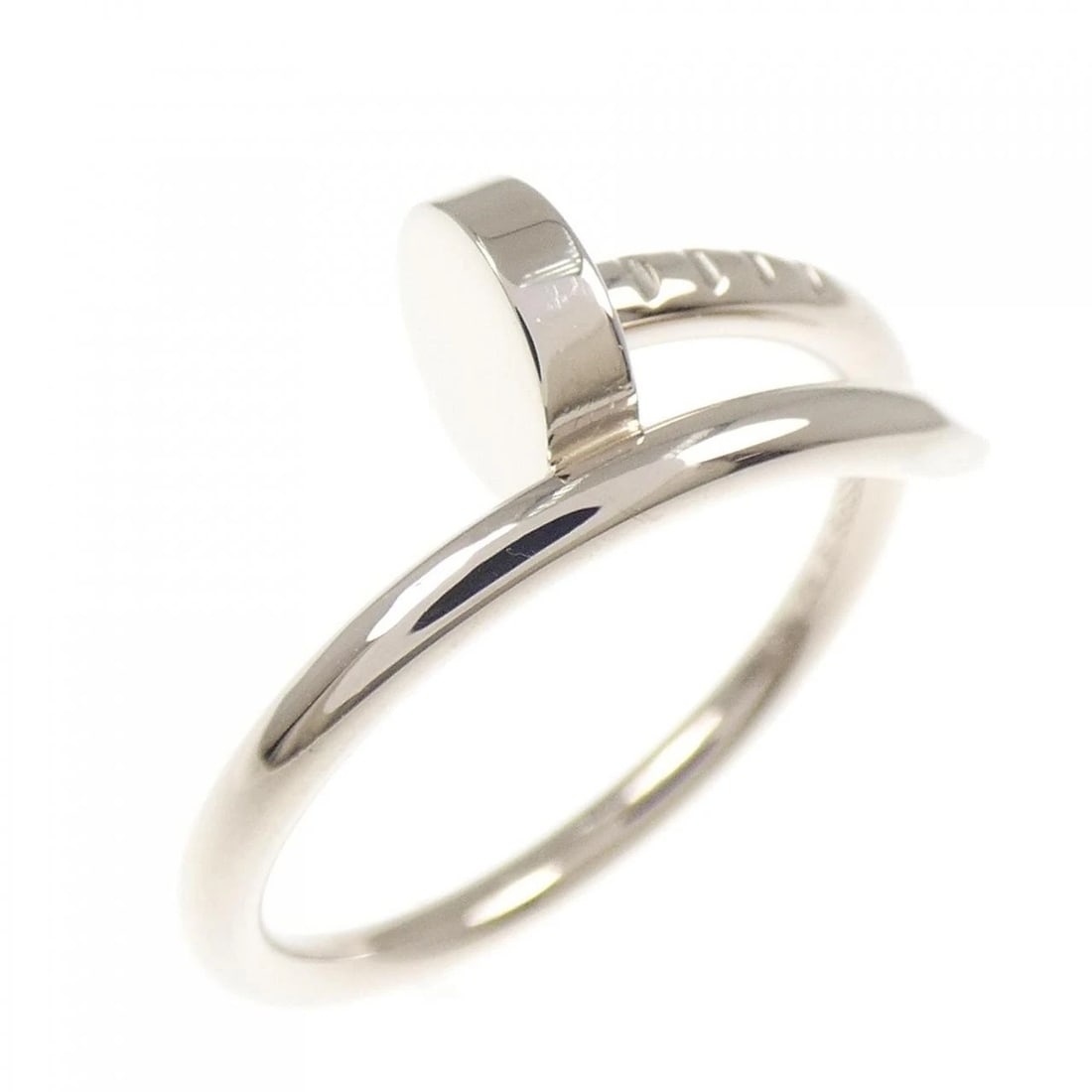 CARTIER JUSTE UN CLOU SMALL RING: Cartier Juste un Clou small ring Brand: CARTIER Type/Style: Cartier Ring Material: 750 white gold, Color: White Gold Size: US4 1/2(48) Accessories: None Accessories Notice: When purchasing