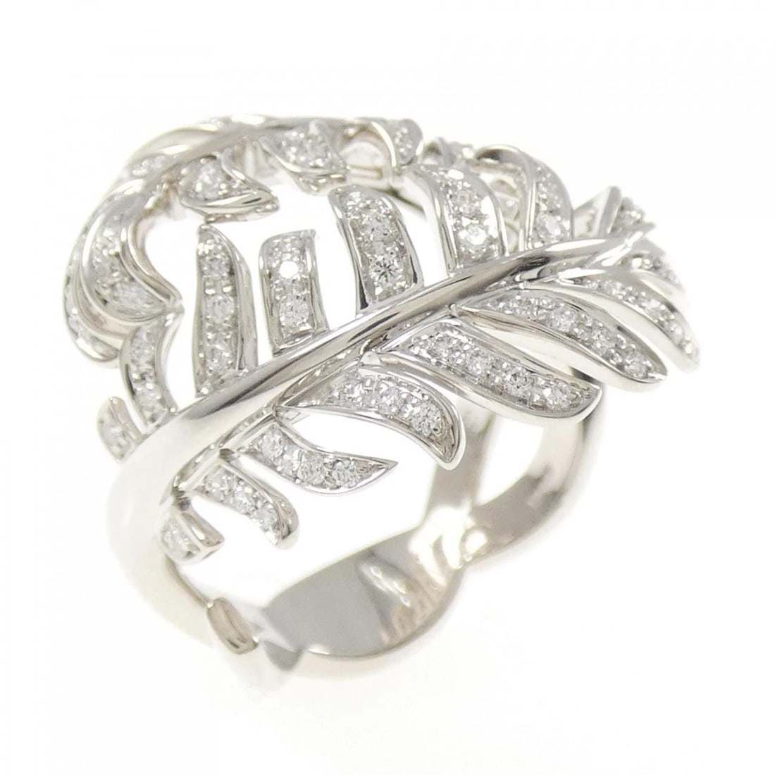 CHANEL PLUME DE CHANEL RING: Chanel Plume de Chanel Ring Brand: CHANEL Type/Style: Chanel Ring Material: 750 white gold, Main Stone/Creation Natural Color: White Gold Size: US6(52) Accessories: None Accessories Notice: When