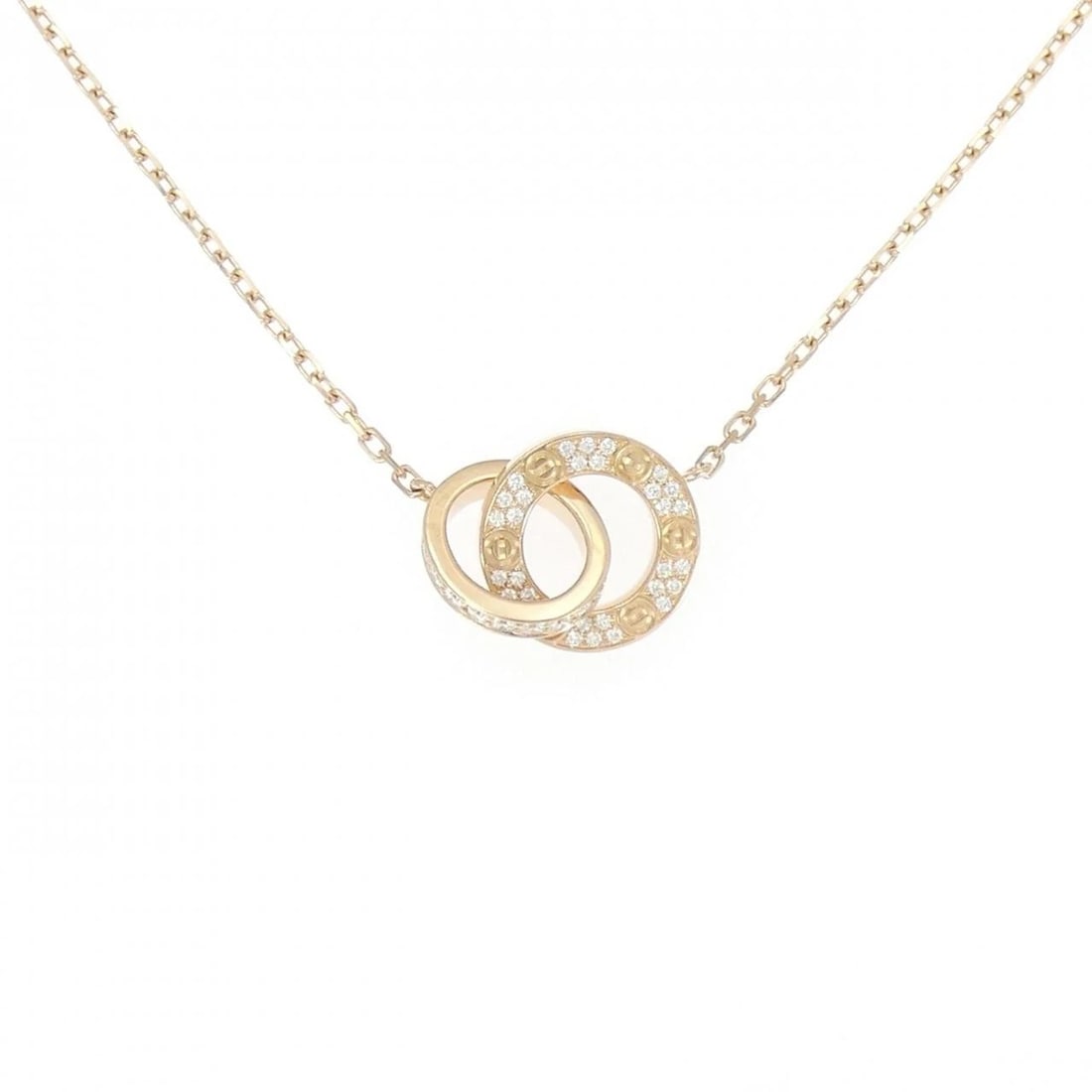 CARTIER LOVE NECKLACE: Cartier Love Necklace Brand: CARTIER Type/Style: Cartier Necklace Material: 750 Pink Gold, Main Stone/Creation Natural Color: Pink Gold Size: Actual Size Motif maximum width approx.: 12.9mm Chain maxi