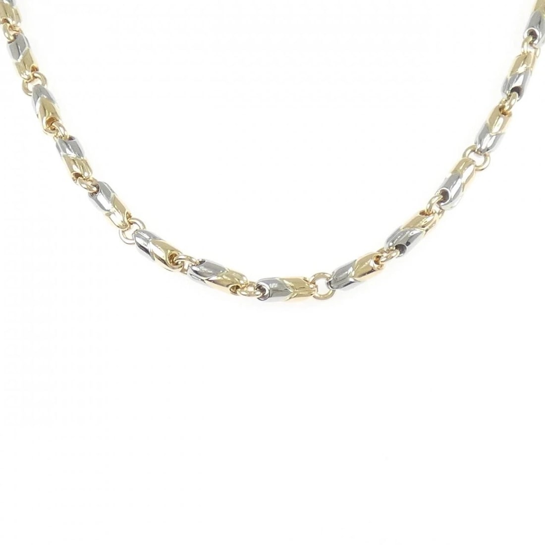 BVLGARI PASSO DOPPIO NECKLACE: Bvlgari Passo Doppio Necklace Brand: BVLGARI Type/Style: Bulgari Necklace Material: 750 Yellow Gold/Stainless Steel, Color: YG,Silver Size: 40cmActual Size Max width approx.: 4.2mm Accessories: None