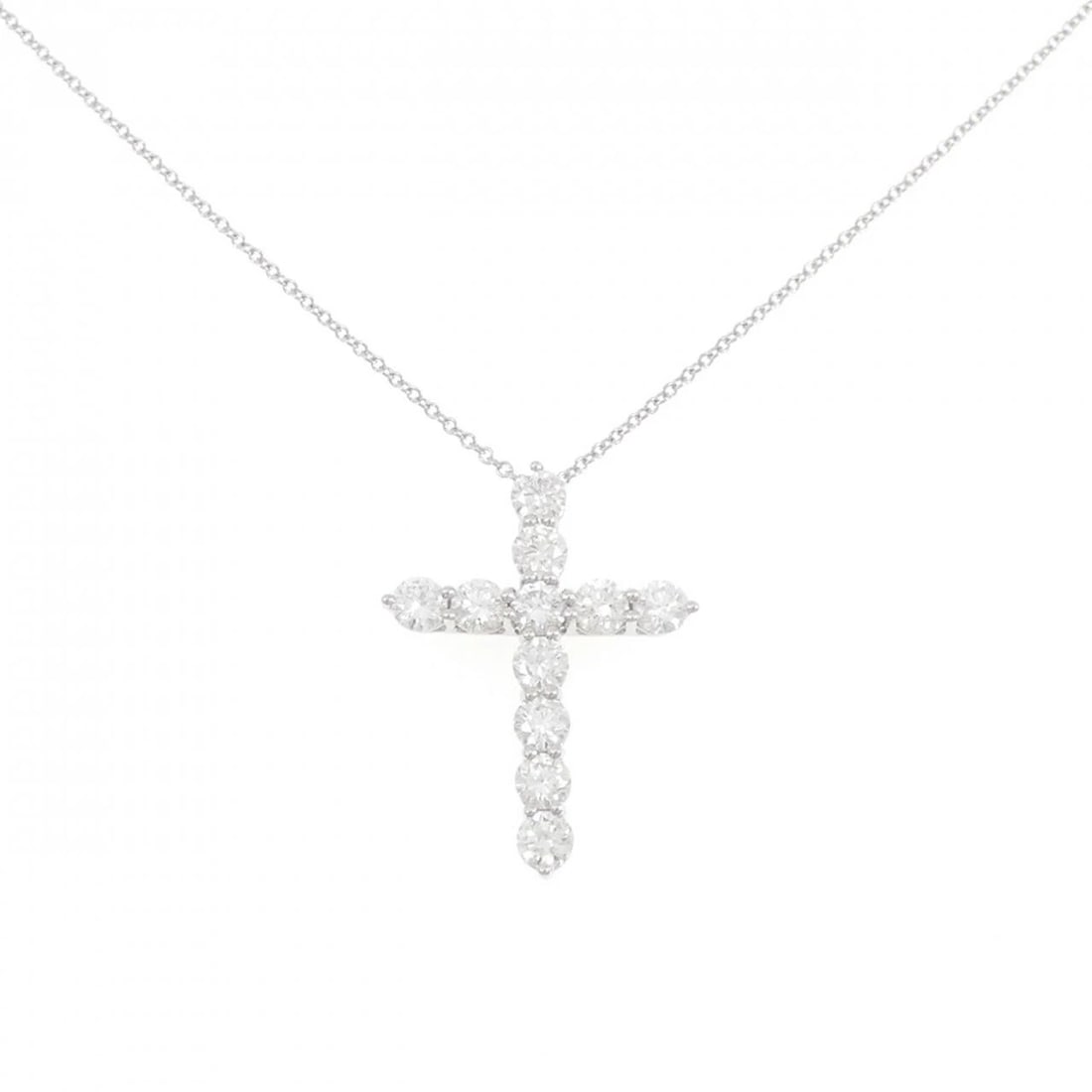 TIFFANY & CO. LARGE CROSS NECKLACE: TIFFANY & Co. Large Cross Necklace Brand: TIFFANY&Co. Type/Style: TIFFANY&Co. Necklace Material: Platinum950, Main Stone/Creation Natural Color: Silver Size: 41cmActual Size Pendant length approx. x w