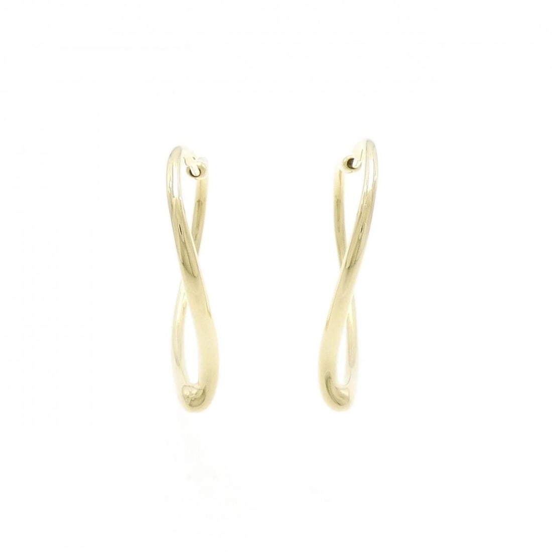 TIFFANY & CO. OPEN HEART HOOP EARRINGS: TIFFANY & Co. Open Heart Hoop Earrings Brand: TIFFANY&Co. Type/Style: TIFFANY&Co. Pierce/Earring Material: 750 yellow gold, Color: YEllow gold Size: Actual Size Approx. length x width: 30.3mm x 3.8mm