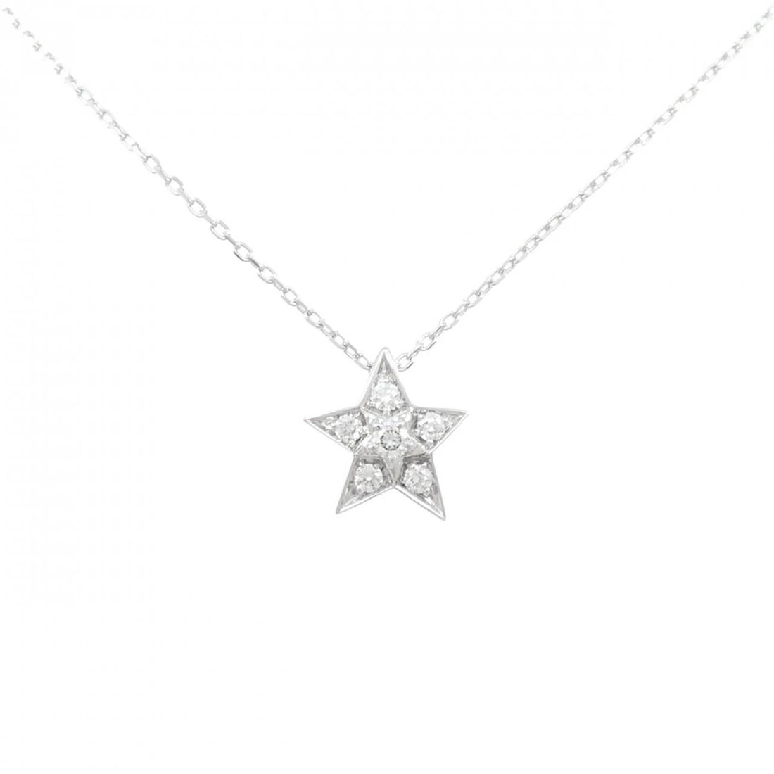 CHANEL COMET SMALL NECKLACE: Chanel Comet Small Necklace Brand: CHANEL Type/Style: Chanel Necklace Material: 750 white gold, Main Stone/Creation Natural Color: White Gold Size: Actual Size Pendant length approx. x width approx.:
