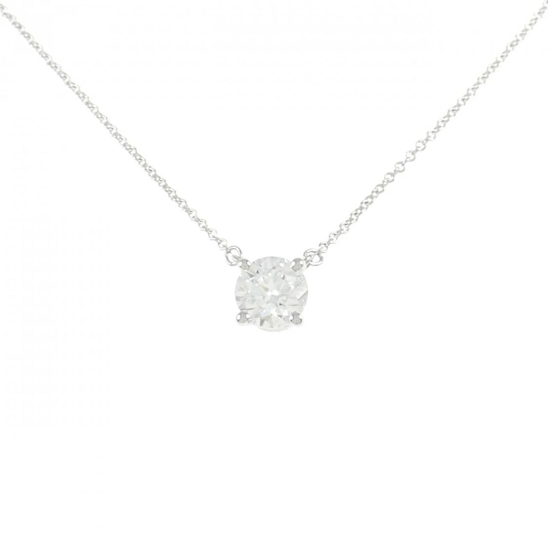 TIFFANY&CO. DIAMOND NECKLACE: TIFFANY&Co. Diamond Necklace Brand: TIFFANY&Co. Type/Style: TIFFANY&Co. Necklace Material: Platinum950, Main Stone/Creation Natural Color: Silver Size: 40cmActual Size Pendant length approx. x width