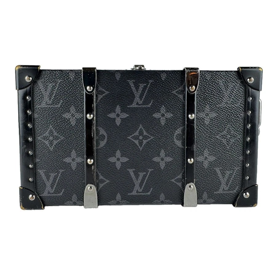 LOUIS VUITTON MONOGRAM ECLIPS WALLET TRUNK CLUTCH BAG: LOUIS VUITTON Monogram Eclips Wallet Trunk Clutch Bag Brand: LOUIS VUITTON Type/Style: Other accessories Material: Monogram Eclipse Canvas Color: Black Size: Size [inch] W:8.3inx H:5.1inx D:2.4in Size