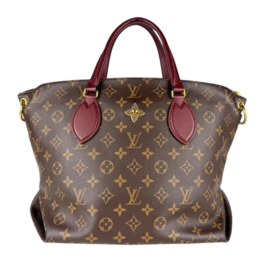 LOUIS VUITTON FLOWER ZIPPED TOTE MM HANDBAG SHOULDER BAG: LOUIS VUITTON Flower Zipped Tote MM Handbag Shoulder Bag Brand: LOUIS VUITTON Type/Style: Handbag Material: Monogram Canvas Color: Brown / Bordeaux Size: Size [inch] W:12.2inx H:10.6inx D:5.5in Handle