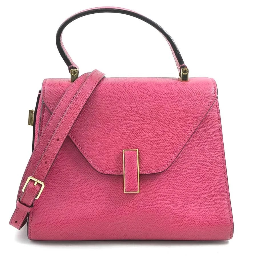 VALEXTRA ISIDE MINI HANDBAG SHOULDER BAG: Valextra Iside Mini Handbag Shoulder Bag Brand: Valextra Type/Style: Handbag Material: Leather Color: Magenta Size: Size [inch] (Bottom)W:8.7inx H:6.5inx D:3.9in Handle Length:9.4in Size [cm]