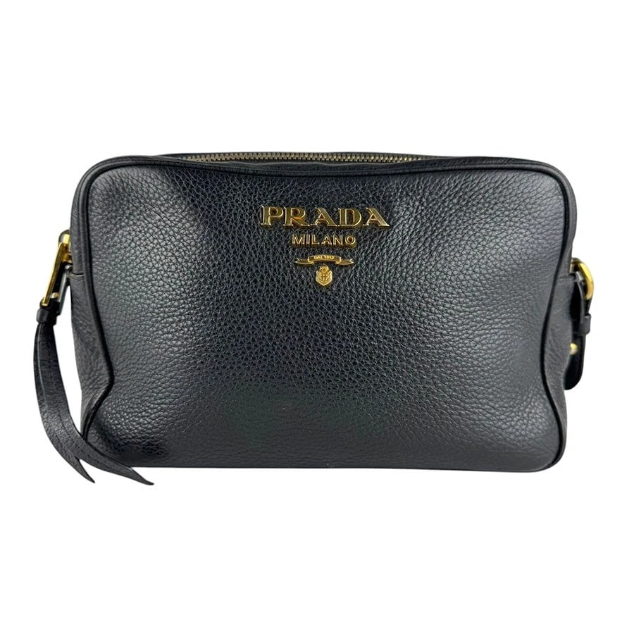 PRADA CROSSBODY SHOULDER BAG BLACK/GOLD (1 of 9)