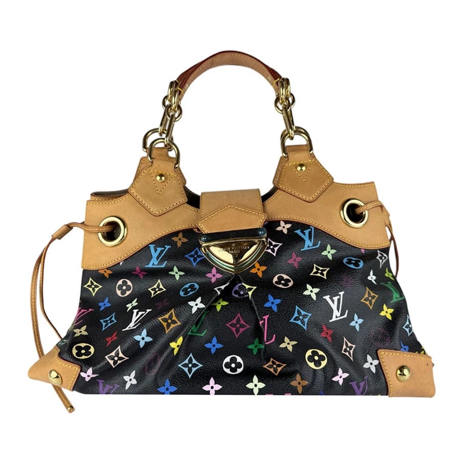 LOUIS VUITTON MONOGRAM MULTICOLOR URSULA HANDBAG: LOUIS VUITTON Monogram Multicolor Ursula Handbag Brand: LOUIS VUITTON Type/Style: Handbag Material: Monogram Multicolor Color: Black Size: Size [inch] W:16.5inx H:8.7inx D:6.7in Size [cm] W:42cmx H:22