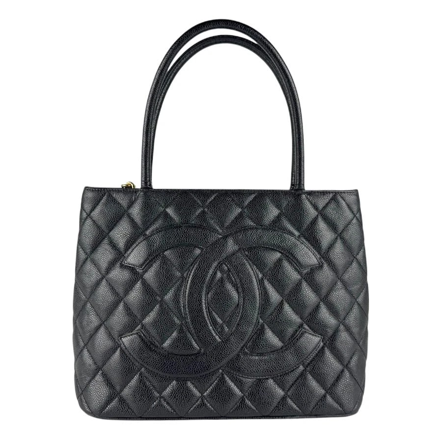 CHANEL HANDBAG TOTE BAG BLACK LEATHER: CHANEL Handbag Tote Bag Black Leather Brand: CHANEL Type/Style: Handbag Material: Caviar Skin Leather Color: Black Size: Size [inch] W:11.8inx H:9.4inx D:5.9in Handle Length:16.5in Size [cm] W:30cmx
