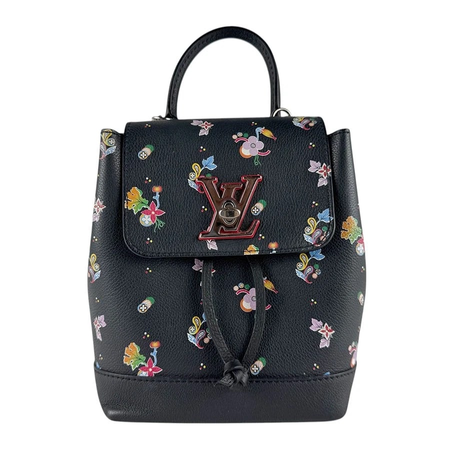 LOUIS VUITTON LOCKME BACKPACK: LOUIS VUITTON Lockme Backpack Brand: LOUIS VUITTON Type/Style: Backpack Material: Leather Color: Black / Multicolor Size: Size [inch] W:6.3inx H:8.7inx D:3.5in Handle Length:8.7in Size [cm] W:16cmx