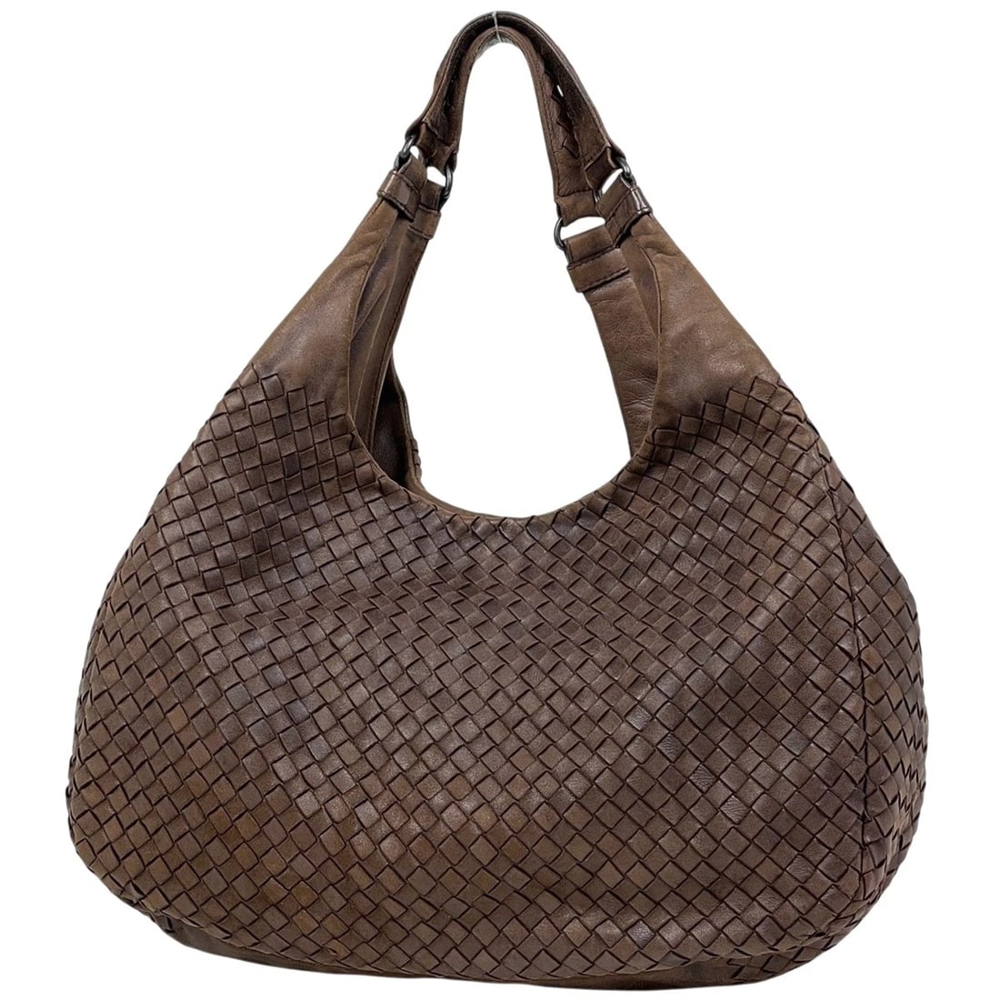 BOTTEGAVENETA INTRECCIATO CAMPANA SHOULDER BAG: BOTTEGAVENETA Intrecciato Campana Shoulder Bag Brand: BOTTEGAVENETA Type/Style: Shoulder Bag Material: leather Color: Brown Size: Width 37cm(14.6") Height 26cm(10.2") Depth 14cm(5.5") Accessories: