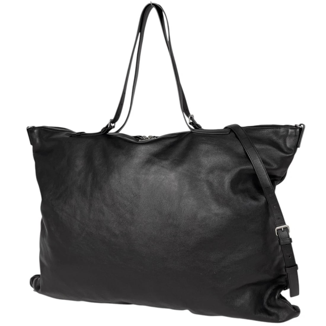 SAINT LAURENT LOGO TOTE BAG 2WAY SHOULDER BAG: SAINT LAURENT Logo Tote Bag 2WAY Shoulder Bag Brand: SAINT LAURENT Type/Style: Tote Bag Material: leather Color: Black Size: Width 65cm(25.6") Height 47cm(18.5") Depth 2cm(0.8") Accessories: None