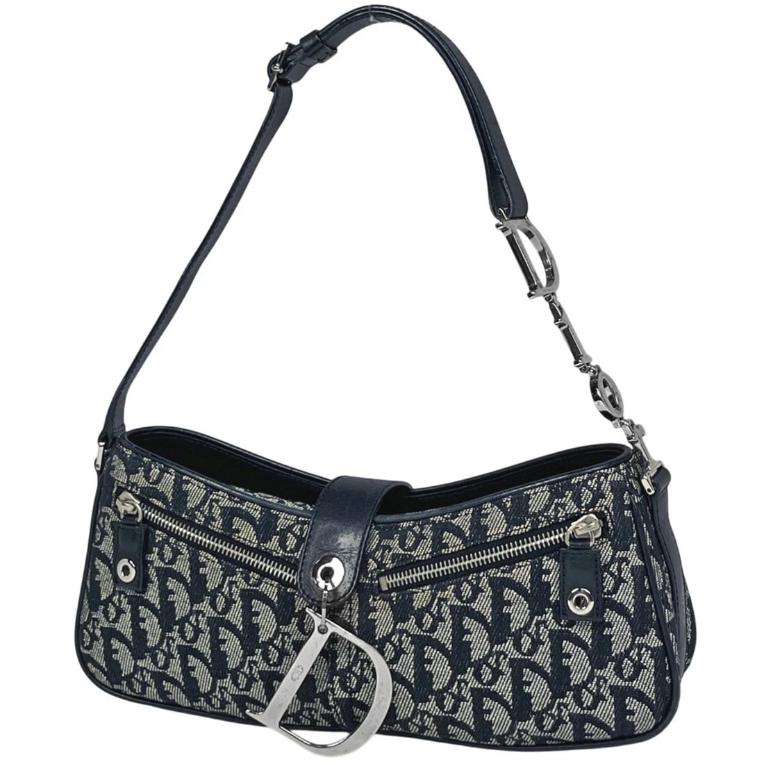 CHRISTIAN DIOR TROTTER PATTERN SHOULDER BAG SHOULDER BAG: Christian Dior Trotter Pattern Shoulder Bag Shoulder Bag Brand: Christian Dior Type/Style: Shoulder Bag Material: canvas ?leather Color: Black Size: Width 29cm (11.4") Height (median) 11cm (4.3")