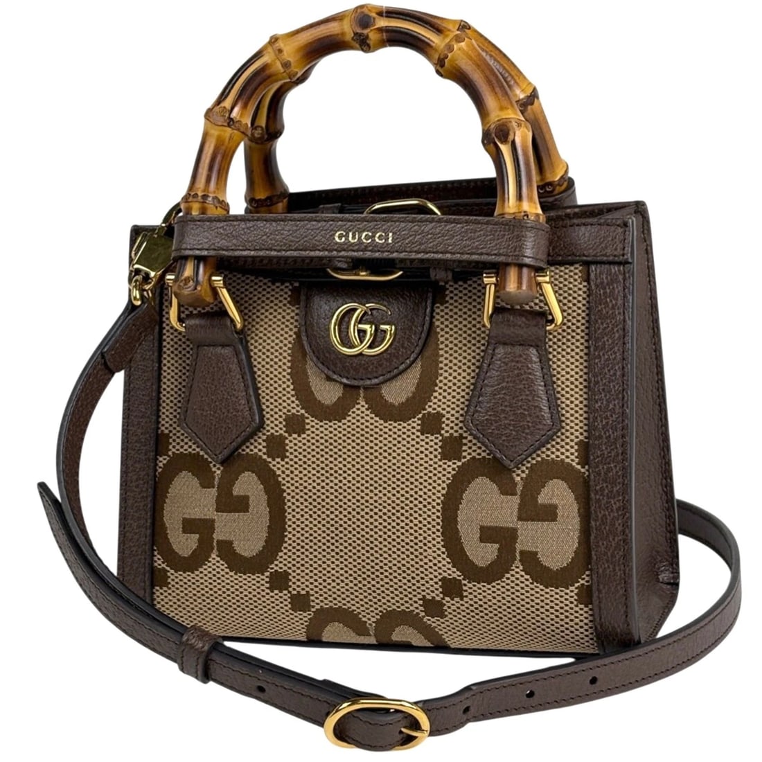 GUCCI DIANA SMALL TOTE BAG 2-WAY SHOULDER BAG: GUCCI Diana Small Tote Bag 2-Way Shoulder Bag Brand: GUCCI Type/Style: Tote Bag Material: GG canvas ?leather Color: Brown Size: Width 20cm(7.9") Height 15cm(5.9") Depth 9cm(3.5") Accessories: None