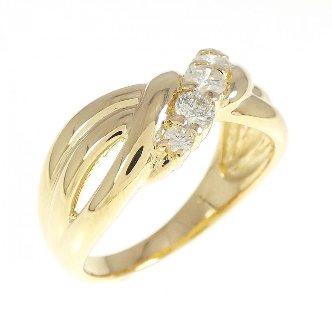 K18YG DIAMOND RING: K18YG Diamond Ring Brand: Unbranded Type/Style: Diamond Ring Material: K18YG, Main Stone/Creation Natural Color: YG Size: US 6 1/2 Accessories: None Accessories Notice: When purchasing pre