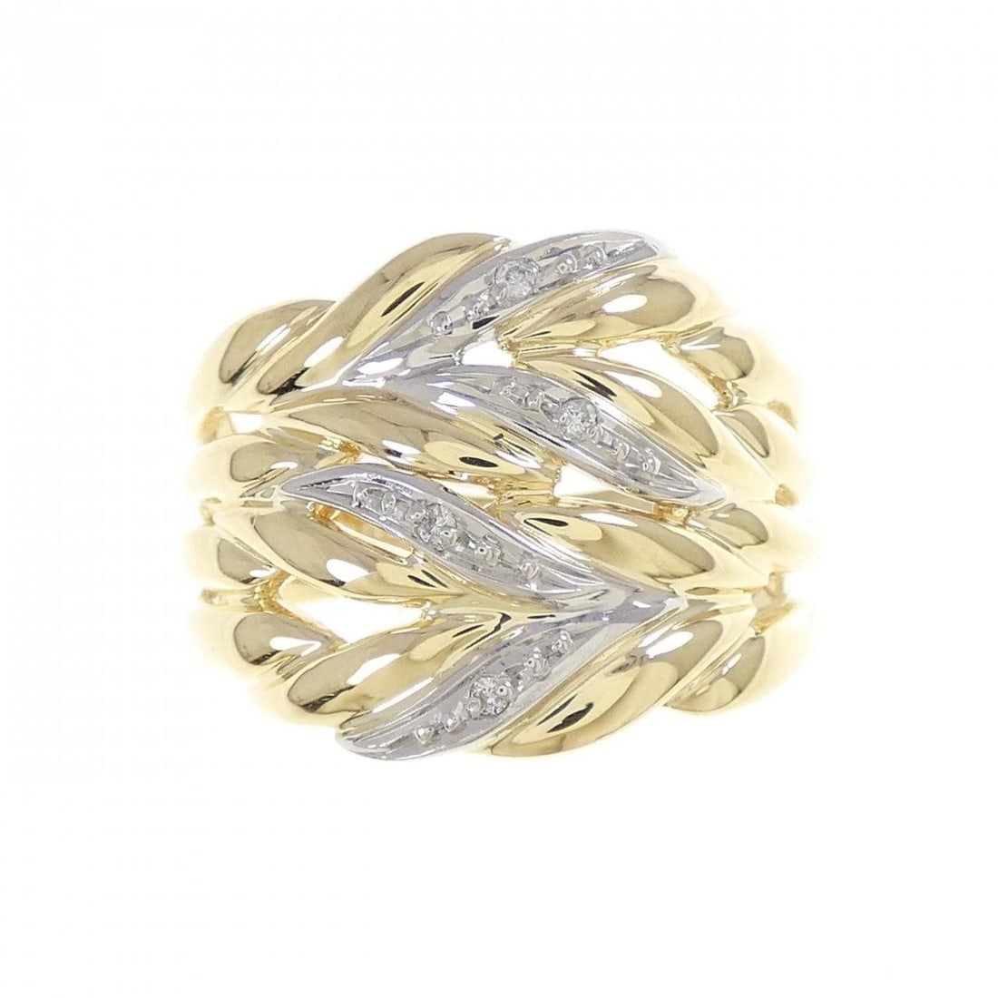 K18YG/PT900 DIAMOND RING - 2