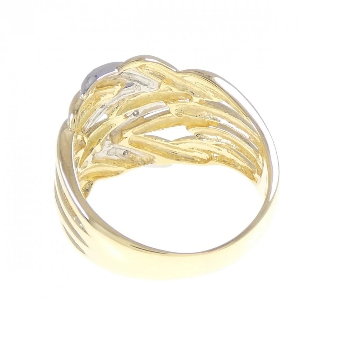 K18YG/PT900 DIAMOND RING - 3