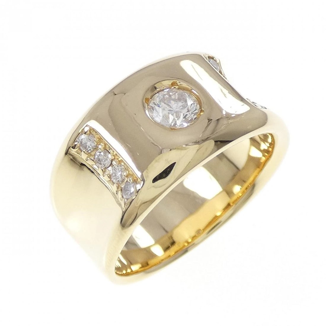 K18YG DIAMOND RING: K18YG Diamond Ring Brand: Unbranded Type/Style: Diamond Ring Material: K18 yellow gold, Main Stone/Creation Natural Color: Yellow Gold Size: US 7 3/4 Accessories: None Accessories Notice: When