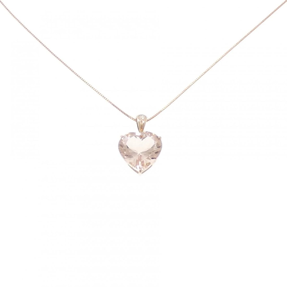 K18PG HEART MORGANITE NECKLACE: K18PG Heart Morganite Necklace Brand: Unbranded Type/Style: Morganite Necklace Material: K18PG, Main Stone/Creation Morganite Secondary Stone Diamond Color: Pink Gold Size: Actual Size Pendant length