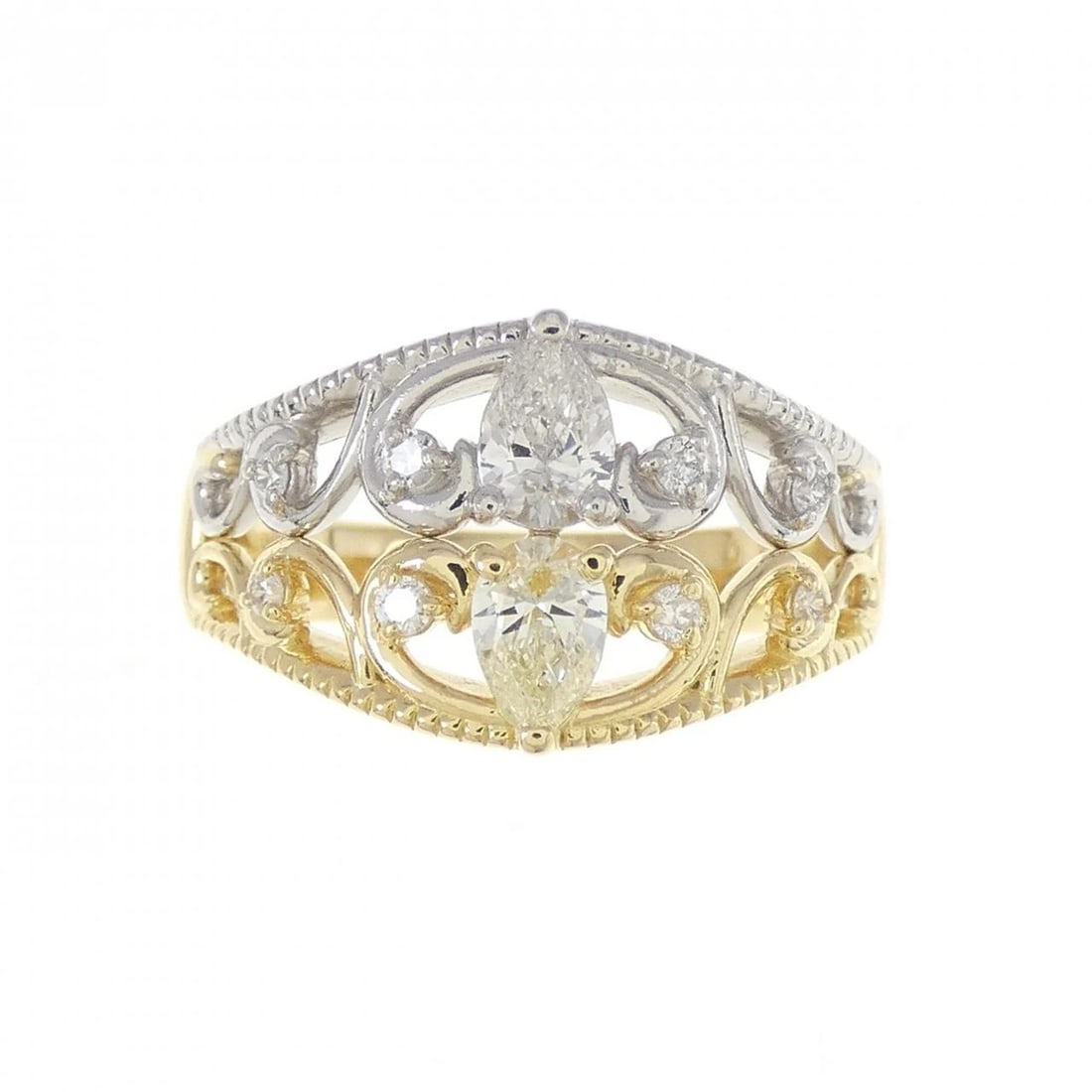 K18YG/PT DIAMOND RING - 2