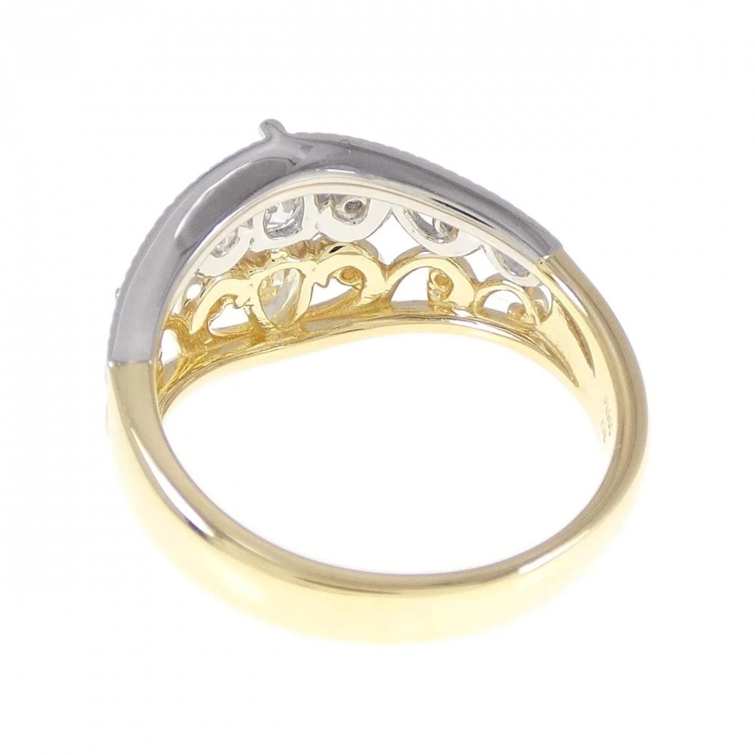 K18YG/PT DIAMOND RING - 3