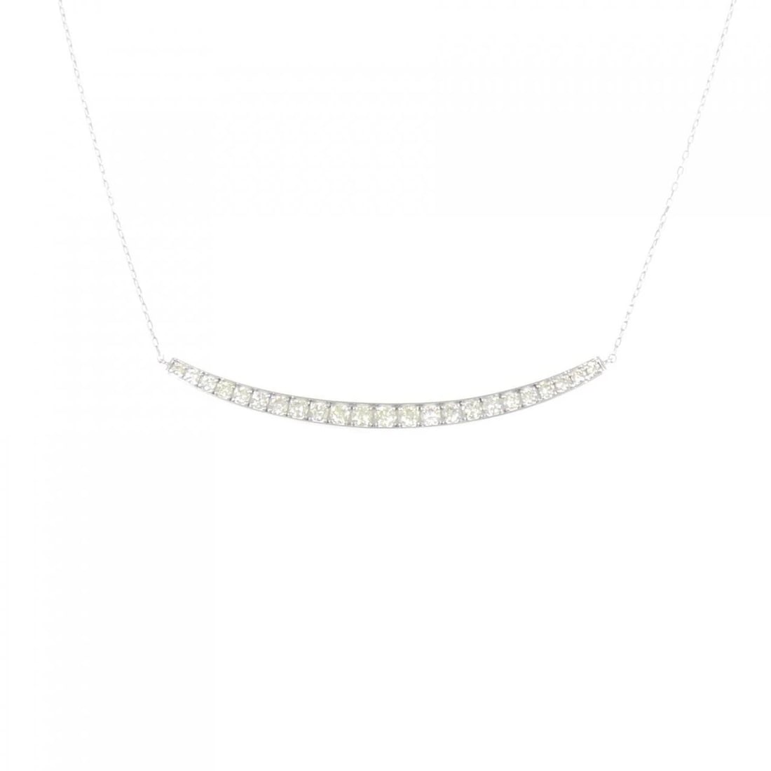 K18WG DIAMOND NECKLACE: K18WG Diamond Necklace Brand: Unbranded Type/Style: Diamond Necklace Material: 18k White Gold, Main Stone/Creation Natural Color: White Gold Size: Actual SizePendant length approx. x width approx.: