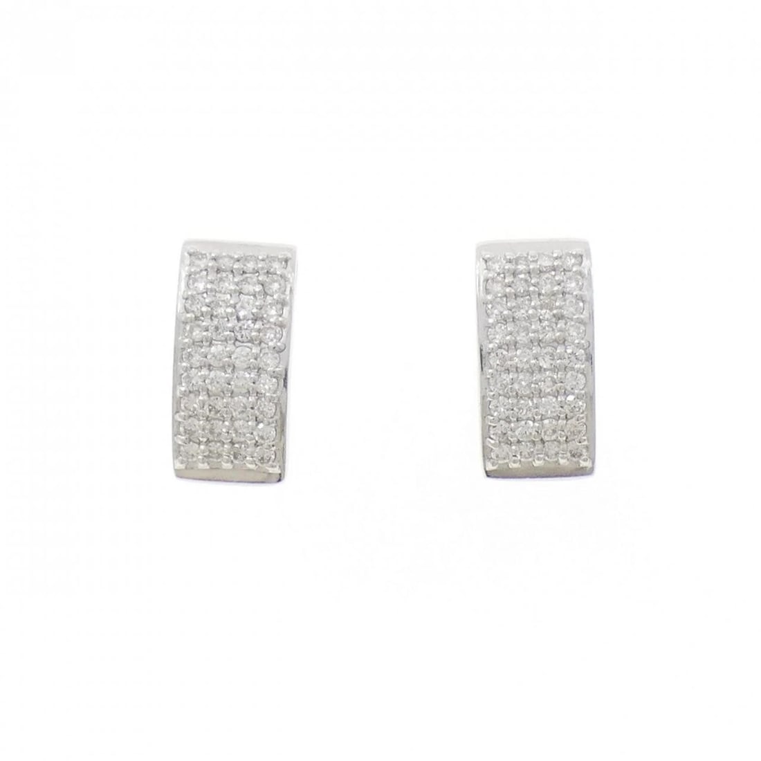 K18WG PAVE DIAMOND PIERCE: K18WG Pave Diamond Pierce Brand: Unbranded Type/Style: Diamond Pierce/Earring Material: K18WG, Main Stone/Creation Natural Color: White Gold Size: Actual Size Approx. height x width: 13.3mm x 6.3mm