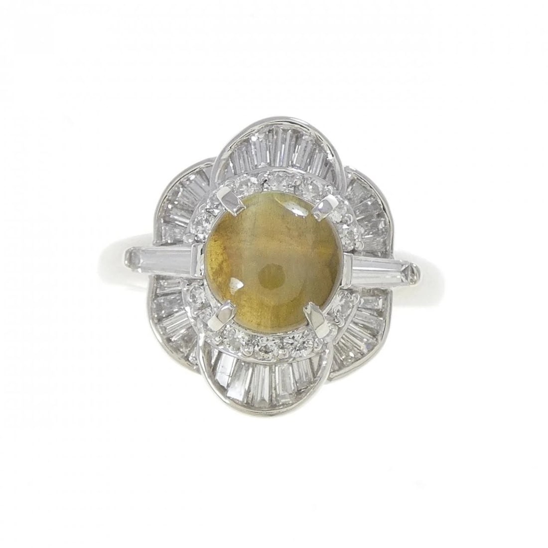 PT900 CHRYSOBERYL CAT'S EYE RING - 2