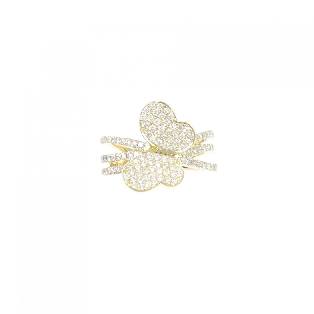 750YG BUTTERFLY PAVE DIAMOND RING (1 of 2)