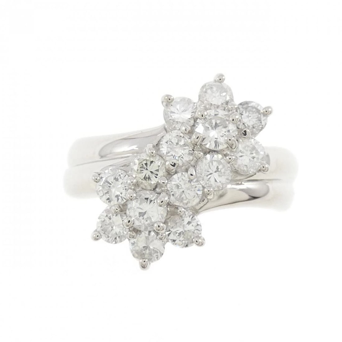 PT900 FLOWER DIAMOND RING - 2