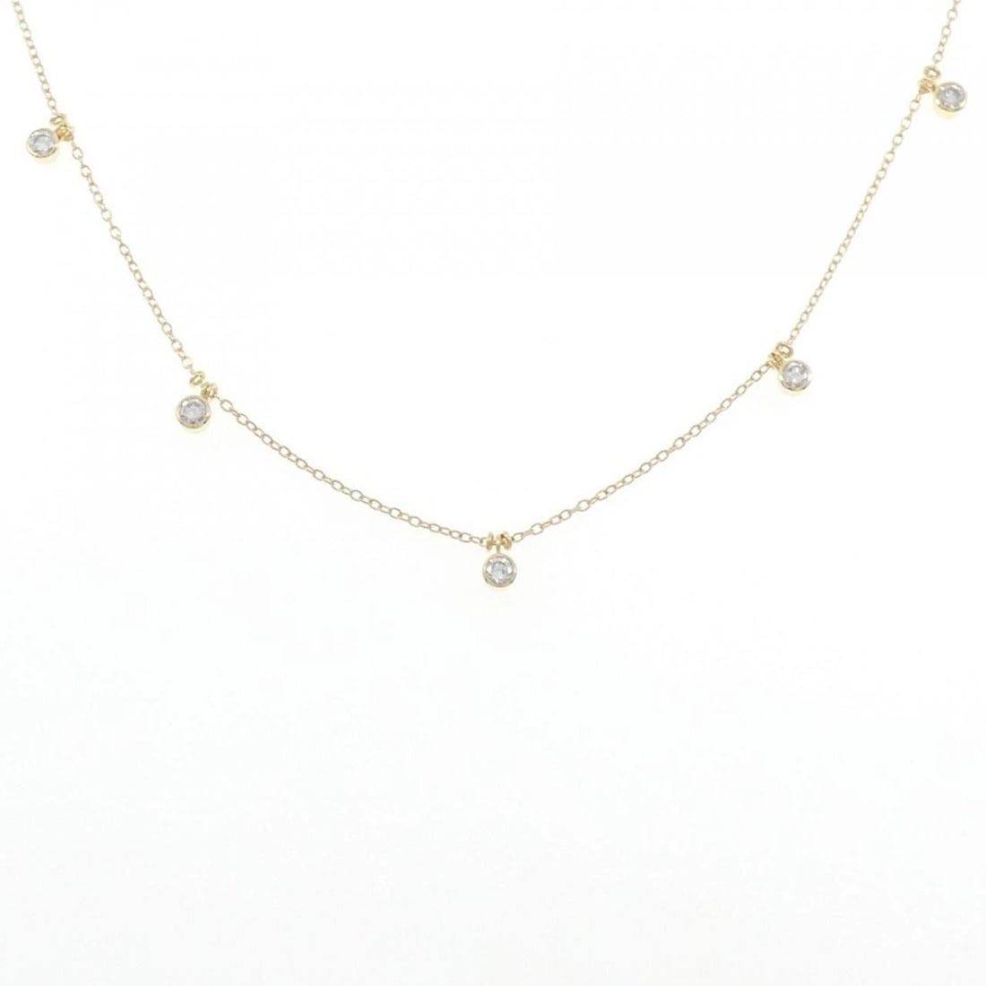 K18YG DIAMOND NECKLACE: K18YG Diamond Necklace Brand: Unbranded Type/Style: Diamond Necklace Material: K18YG, Main Stone/Creation NATURAL Color: YELLOW GOLD Size: 45CM Actual Size Max width approx.: 5.7mm Chain maximum