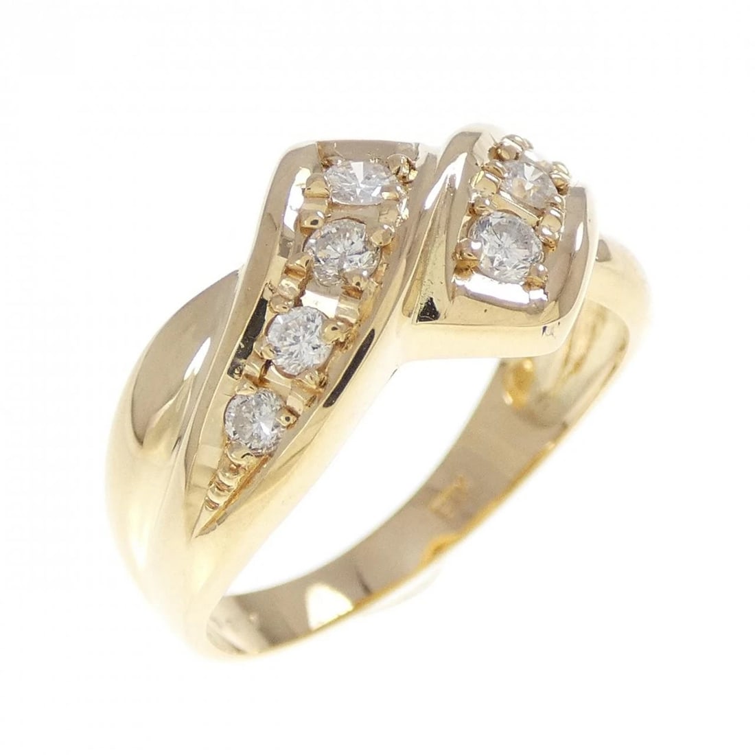 K18YG DIAMOND RING: K18YG Diamond Ring Brand: Unbranded Type/Style: Diamond Ring Material: 18K Yellow Gold, Main Stone/Creation Natural Color: Yellow Gold Size: US 6 Accessories: None Accessories Notice: When purchasing