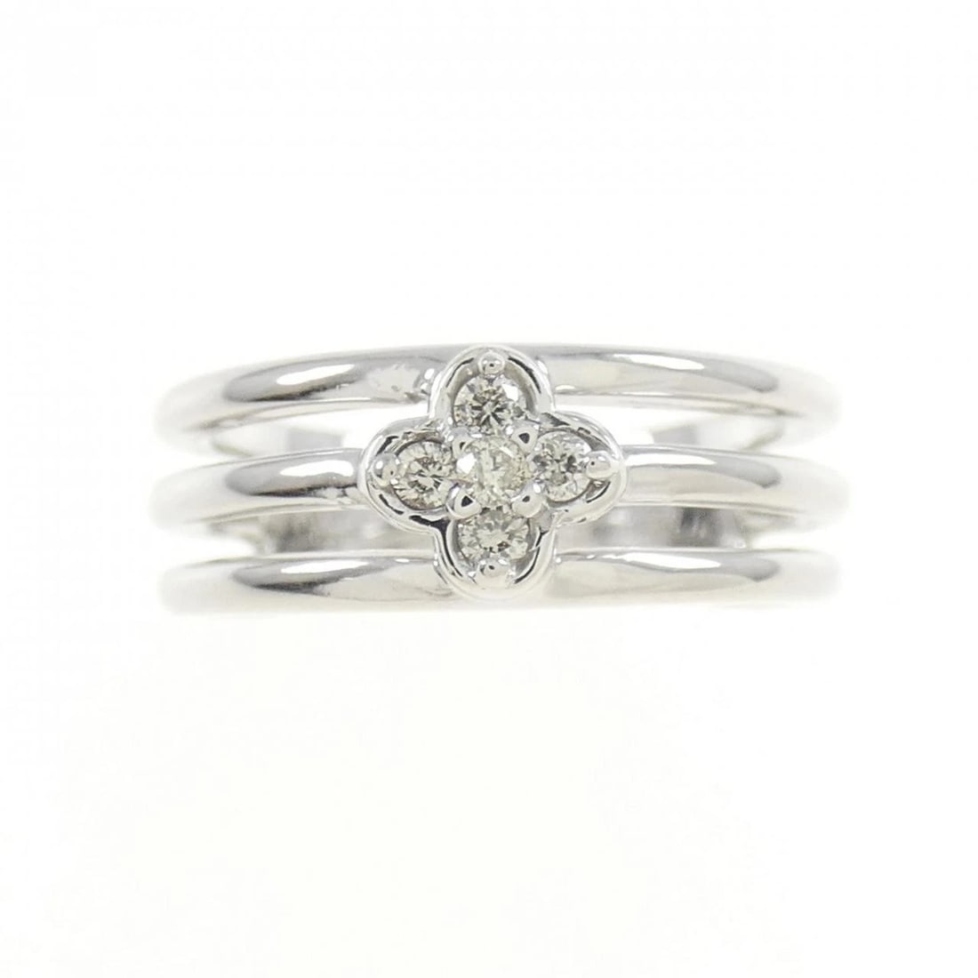 K18WG FLOWER DIAMOND RING - 2