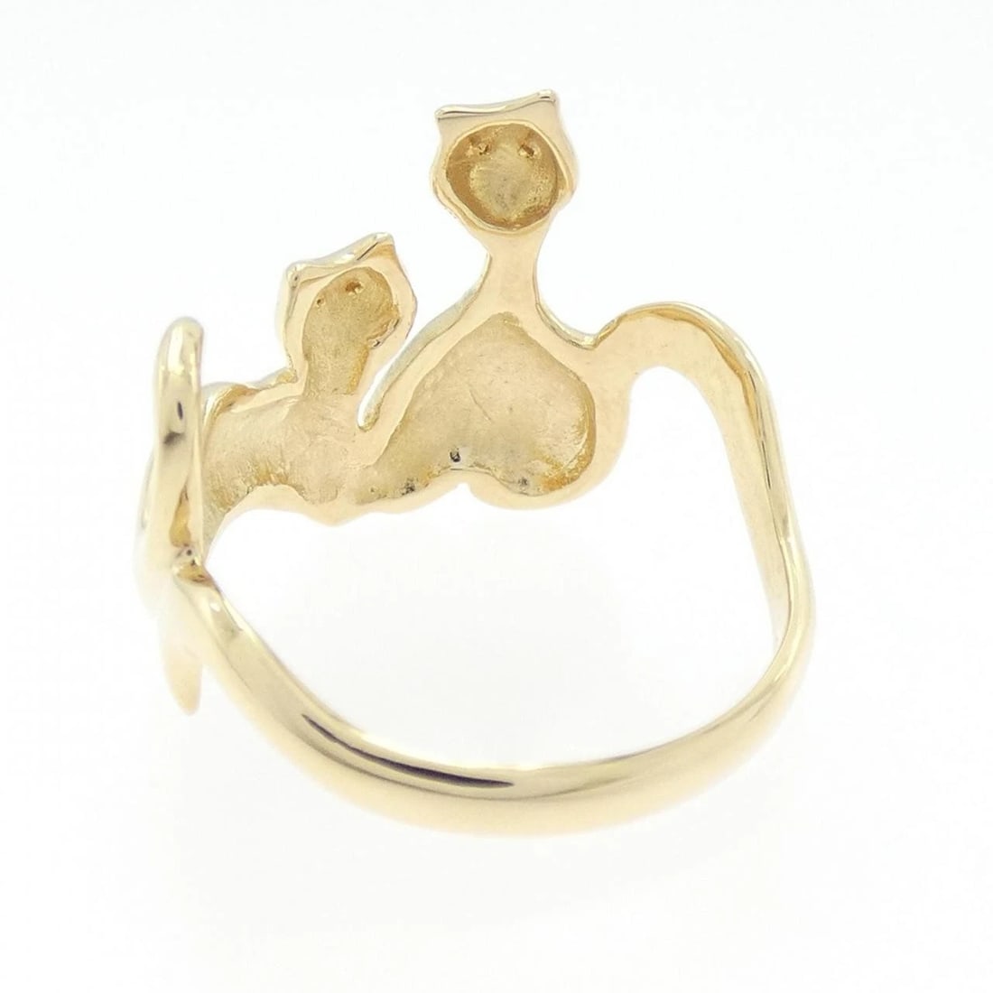 K18YG CAT DIAMOND RING - 2