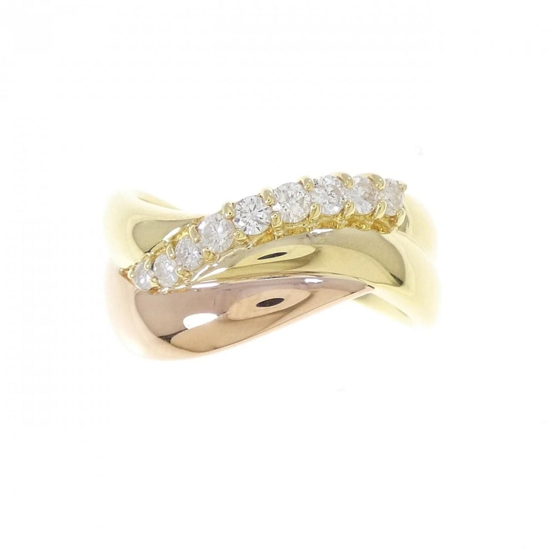 K18YG/K18PG DIAMOND RING: K18YG/K18PG Diamond Ring Brand: Unbranded Type/Style: Diamond Ring Material: K18YG/K18PG, Main Stone/Creation Natural Color: YG,Pg Size: US 6 3/4 Accessories: None Accessories Notice: When