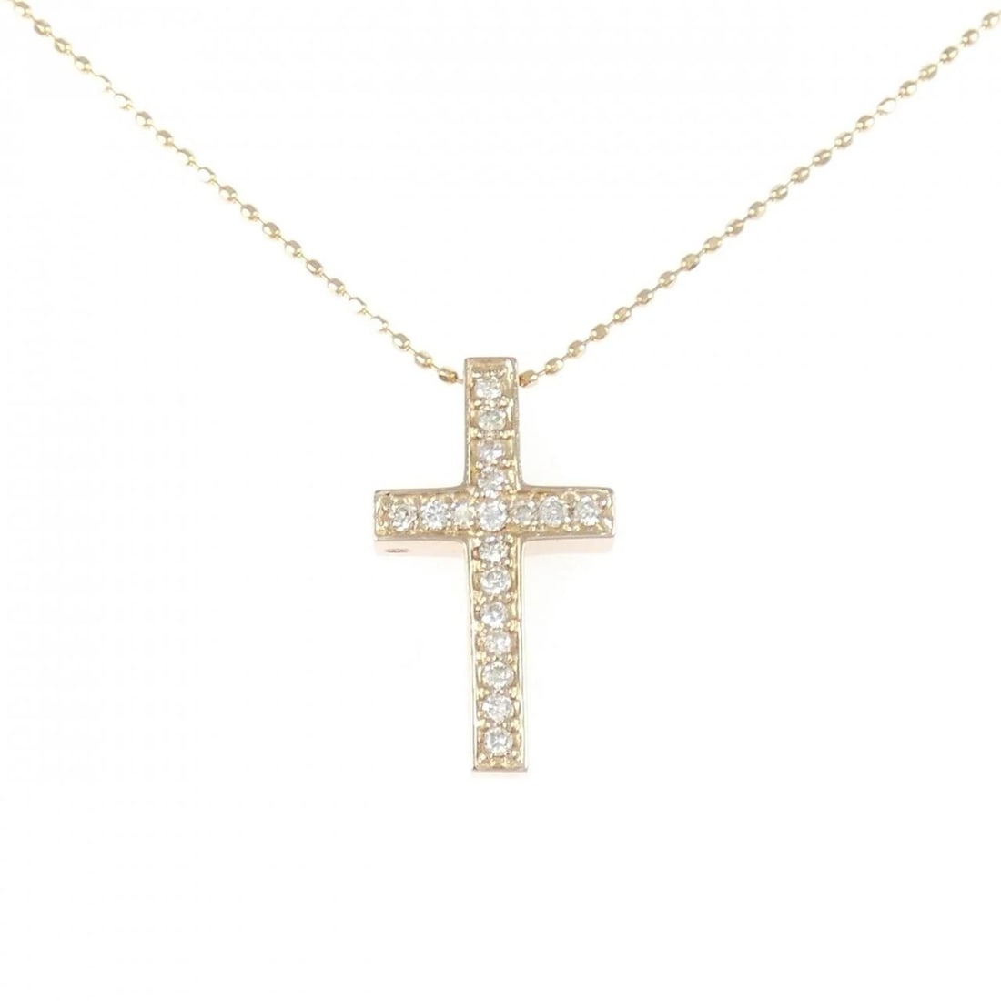 K18PG DIAMOND NECKLACE: K18PG Diamond Necklace Brand: Unbranded Type/Style: Diamond Necklace Material: K18PG, Main Stone/Creation NATURAL Color: pink Gold Size: 41CM Actual Size Pendant length approx. x width approx.:
