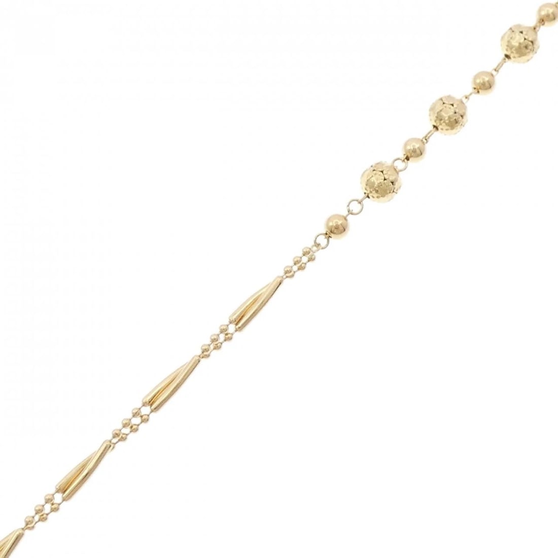 K18YG BRACELET: K18YG bracelet Brand: Unbranded Type/Style: bracelet Material: 18K Yellow Gold, Color: Yellow Gold Size: Actual Size Max width approx: 5.9mm Size 18cm Accessories: None Accessories Notice: When