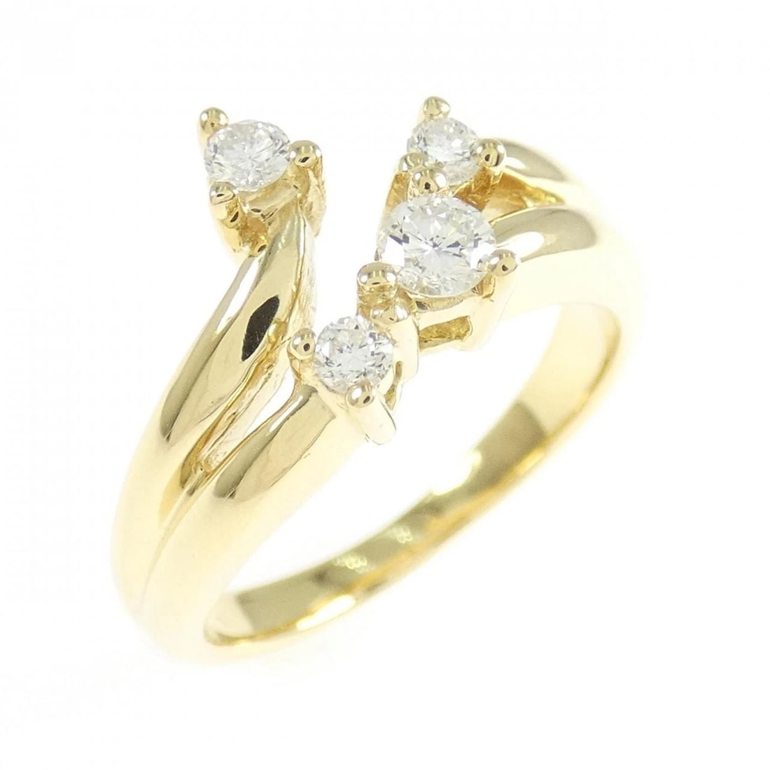 K18YG DIAMOND RING: K18YG Diamond Ring Brand: Unbranded Type/Style: Diamond Ring Material: K18YG, Main Stone/Creation NATURAL Color: YELLOW GOLD Size: US 5 1/4 Accessories: None Accessories Notice: When purch